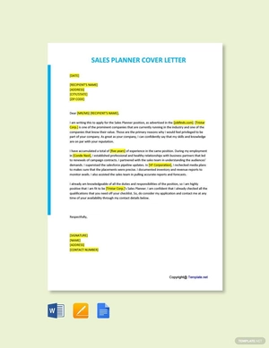 Sales Planner Cover Letter
