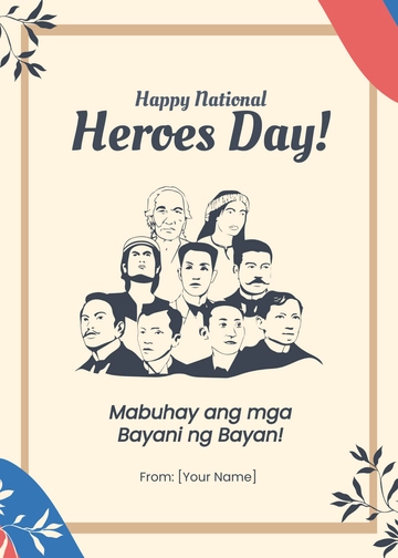 Free National Heroes Day Greeting Template to Edit Online