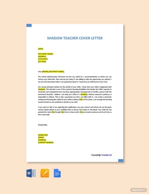 Shadow Teacher Cover Letter