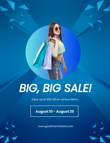 Free Blue Advertising Flyer Template to Edit Online