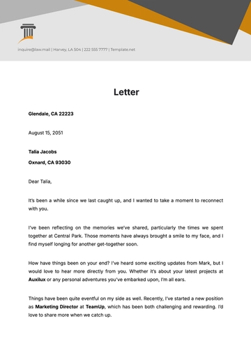Free Letter Template to Edit Online