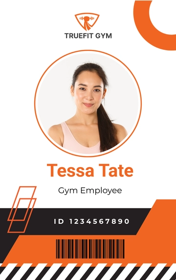Free Gym Employee ID Card Template to Edit Online