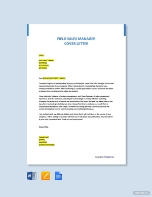 Field Sales Manager Cover Letter