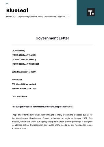 Free Government Letter Template to Edit Online