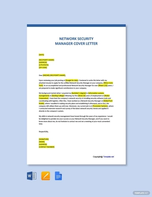 Network Security Manager Cover Letter