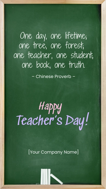Free Teachers Day Chinese Quote Template to Edit Online