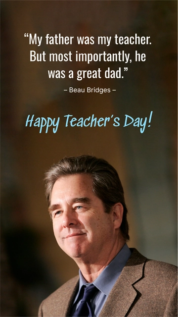 Free Teachers Day Father Quote to Edit Online