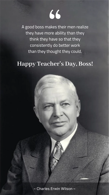 Free Teachers Day Quote for Boss Template to Edit Online