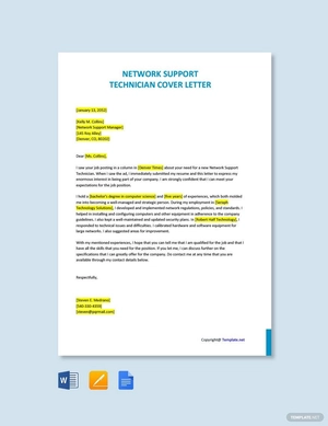 Network Support Technician Cover Letter