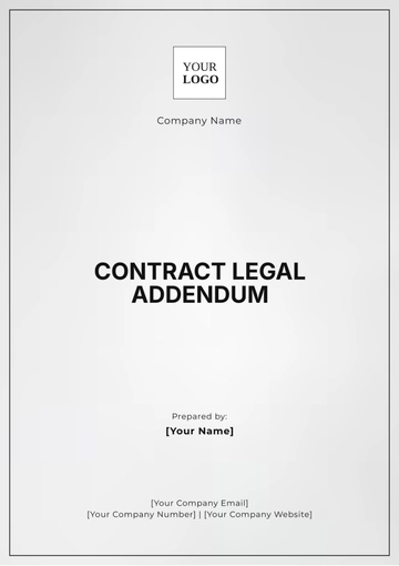 Free Contract Legal Addendum Template to Edit Online