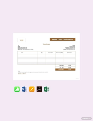 Online Order Confirmation Template