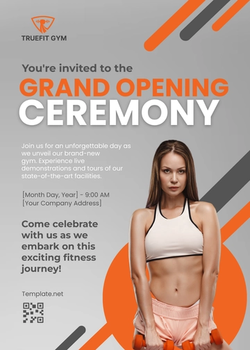 Free Gym Opening Ceremony Invitation Template to Edit Online