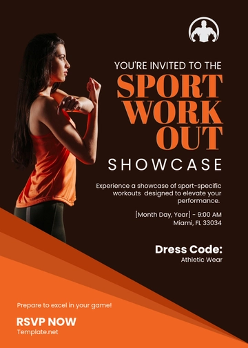 Free Gym Sport Workout Invitation Template to Edit Online