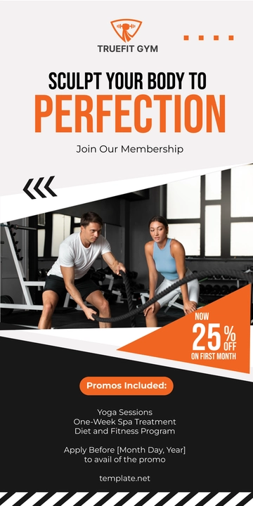 Free Gym Roll-Up Banner Template to Edit Online