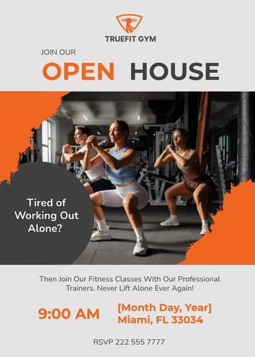 Gym Open House Invitation Template - Edit Online & Download