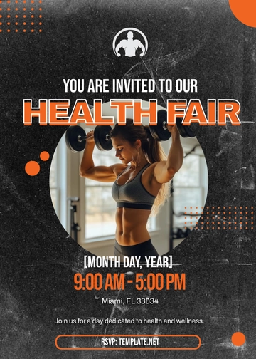 Free Gym Health Fair Invitation Template to Edit Online