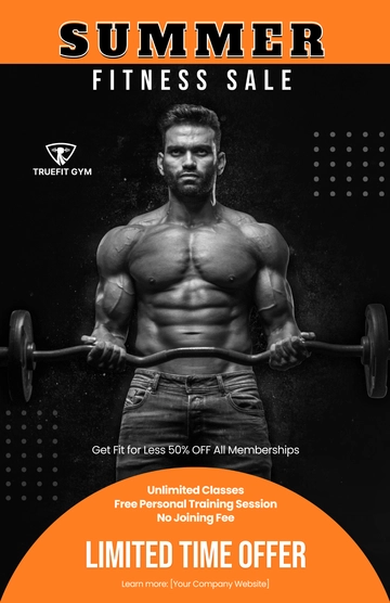 Free Gym Sale Poster Template to Edit Online