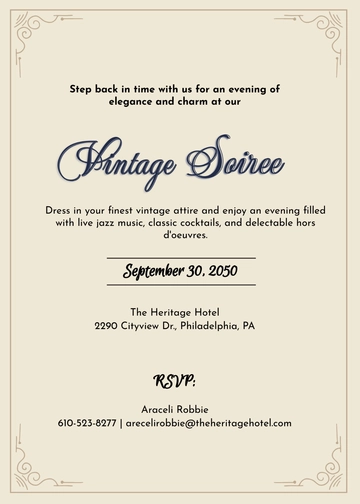 Free Vintage Invitation Template to Edit Online