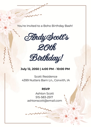 Free Boho Party Invitation Template to Edit Online
