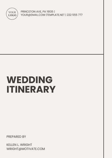 Free Wedding Itinerary Template to Edit Online