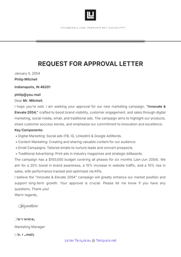 Free Request for Approval Letter Template to Edit Online