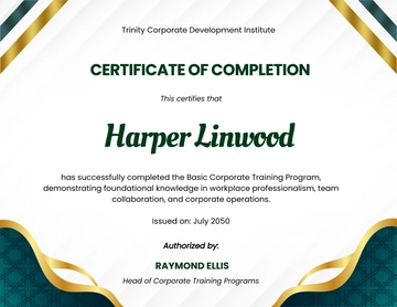 Free Basic Corporate Training Certificate Template to Edit Online | Template.net