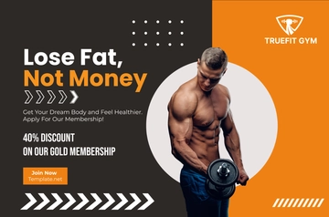 Free Gym Membership Banner Template to Edit Online