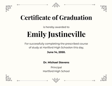 Free High School Graduation Certificate Template to Edit Online