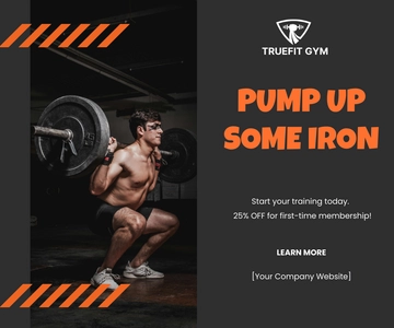Free Gym Ad Banner Template to Edit Online