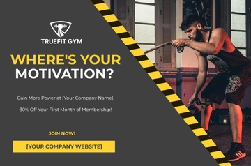 Free Gym Promotion Banner Template to Edit Online