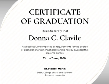 Free College Graduation Certificate Template to Edit Online