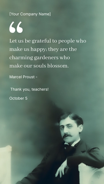 Free Teachers Day Gratitude Quote Template to Edit Online