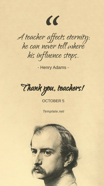 Free Teachers Day Invitation Quote Template to Edit Online