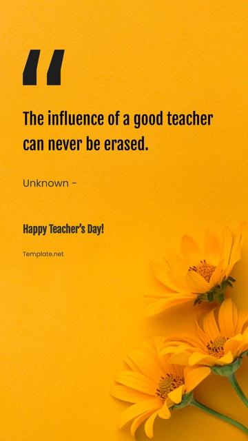 Free Teachers Day Life Quote Template to Edit Online