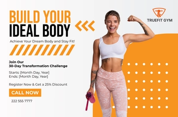 Free Gym Fitness Challenge Banner Template to Edit Online