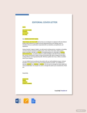 Editorial Cover Letter