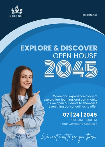 Free Open House School Invitation Template to Edit Online