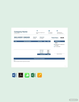 Delivery Order Template