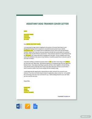 Assistant Dog Trainer Cover Letter