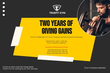 Free Gym Anniversary Banner Template to Edit Online