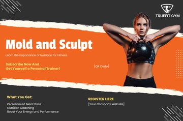 Free Gym Nutrition Program Banner Template to Edit Online