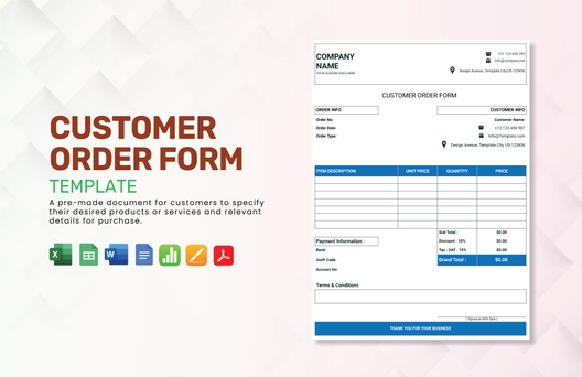 Customer Order Form Template
