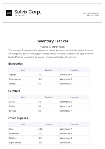 Free Inventory Tracker Template to Edit Online