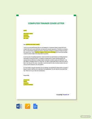 Computer Trainer Cover Letter