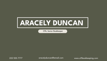 Free Minimalist Bookkeeper Business Card Template to Edit Online