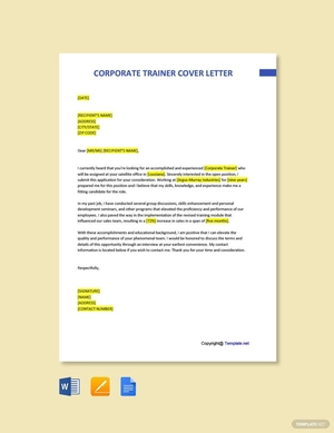 Corporate Trainer Cover Letter