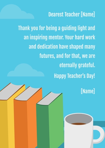 Free Teacher's Day Gratitude Message Template to Edit Online