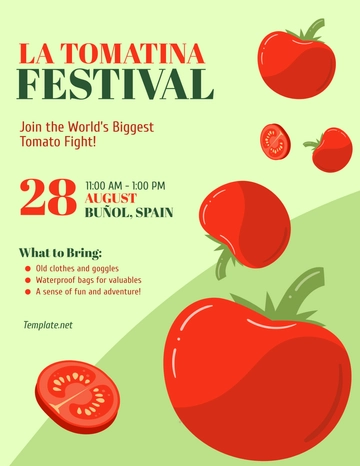 Free La Tomatina Flyer Template to Edit Online