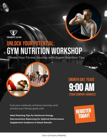 Free Gym Nutrition Workshop Flyer Template to Edit Online