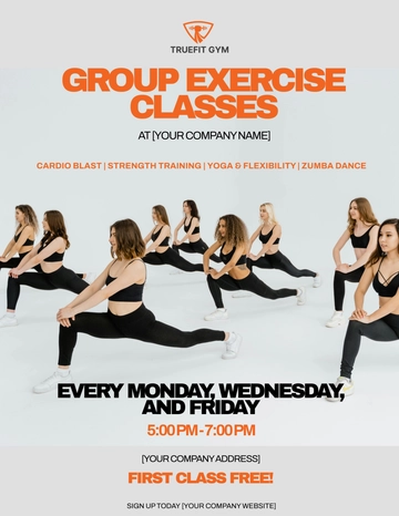 Free Gym Group Exercise Flyer Template to Edit Online